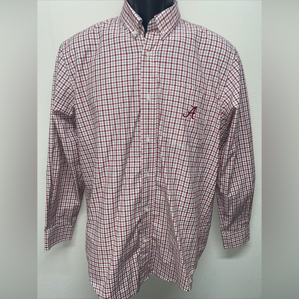 Alabama Crimson Tide Campus Specialties Button Long Sleeve Shirt Mens S Red Gray